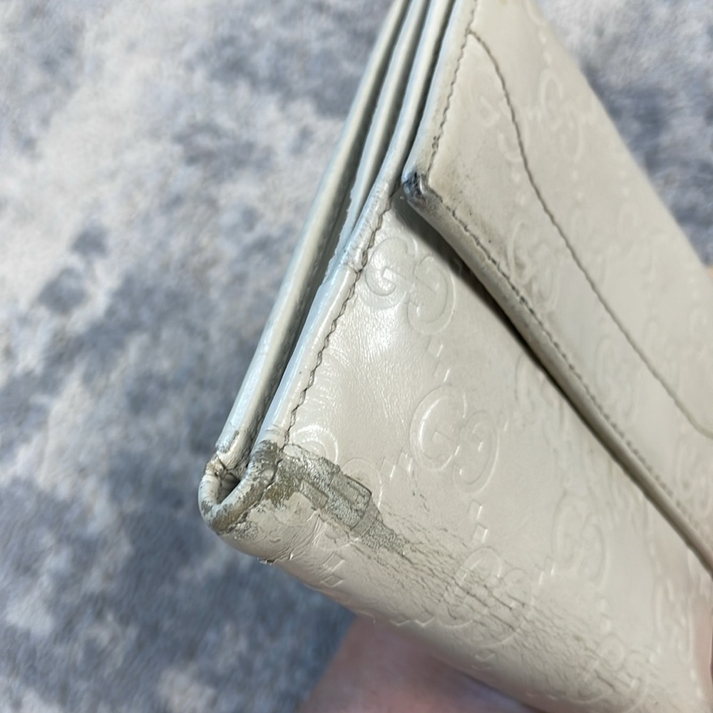 Gucci Guccissima Leather GG Logo Compact Bifold Wallet Piston Jackie Ivory - Picture 7 of 17